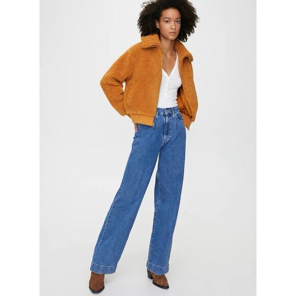 Aritiza Wilfred Free Pleated High-waist Wide Leg Jeans - Picture 1 of 5